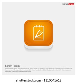 Pencil, note icon Orange Abstract Web Button - Free vector icon