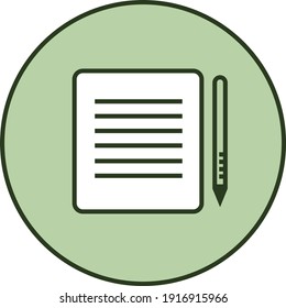 Pencil and notebook, illustration, vector on white background.