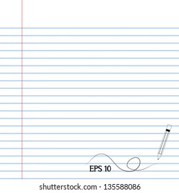 Pencil notebook paper