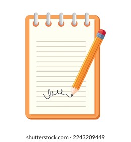 Stift mit Notebook-Vorrat-Symbol