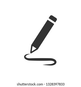 Pencil notepad icon in flat style. Document write vector illustration on white isolated background. Pen drawing business concept.