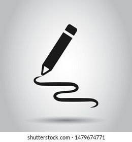 Pencil notepad icon in transparent style. Document write vector illustration on isolated background. Pen drawing business concept.