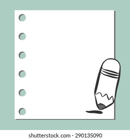 Pencil and notepad icon. Vector illustration