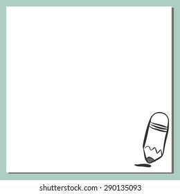 Pencil and notepad icon. Vector illustration