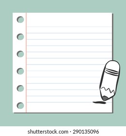 Pencil and notepad icon. Vector illustration