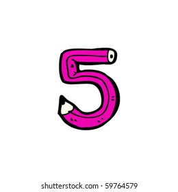 pencil number five cartoon