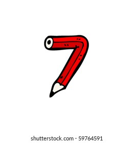 pencil number seven cartoon