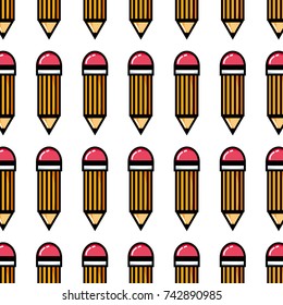 pencil object with eraser to drawing design