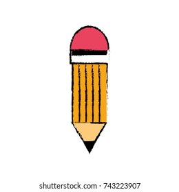 pencil object with eraser to drawing design