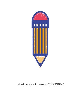 pencil object with eraser to drawing design
