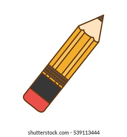 pencil office equipment icon over white background. colorful design. vector illustration