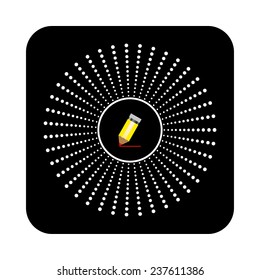 pencil on a black background, vector