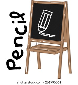 pencil on the chalkboard