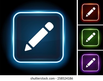 Pencil on Glow Square Button