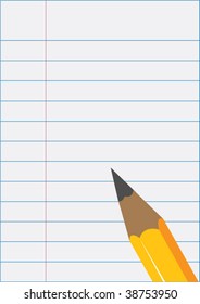 Pencil on lined paper - many uses!! (full vector)