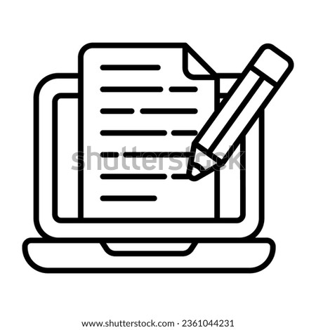 Pencil on paper, linear design of online content writing