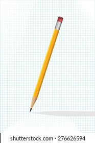 pencil on a piece of notebook