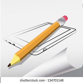 Pencil on smartphone