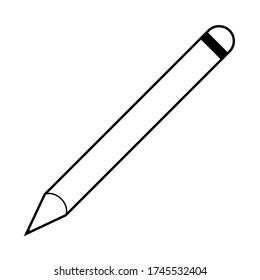 Lápiz sobre fondo blanco, imagen aislada, ilustración vectorial
