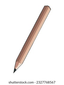 A pencil on a white background, symbolizing creativity and education icon isolated