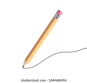Pencil on white background.Vector circular doodle scribbles round circles for design element.