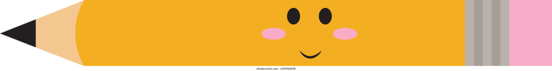 Pencil on white table, illustration, vector on white background.