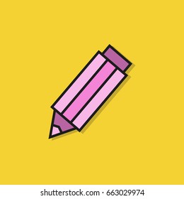 pencil on yellow background