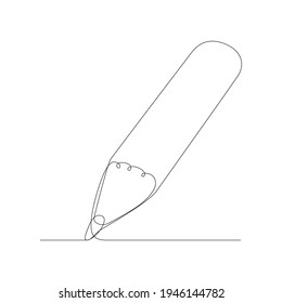 Карандаш одна линия. Pencil one line. Vector drawing.
