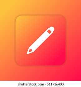 Pencil orange bright app ui/ux Icon / Logo design