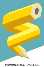 Pencil origami vector banner