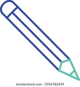 Pencil outline dual color vector illustration icon design