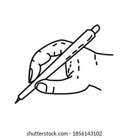Pencil Outline Hand Drawn Icon Set Vector.