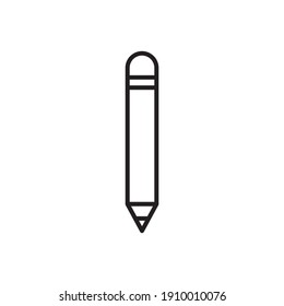 Pencil Outline Icon. Pencil Line Art Logo. Vector Illustration. Isolated on White Background. Editable Stroke