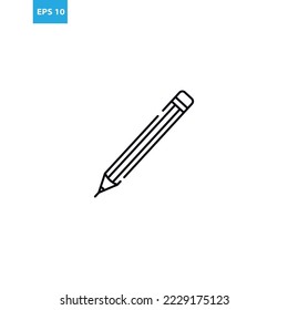 Pencil outline icon Vector illustration
