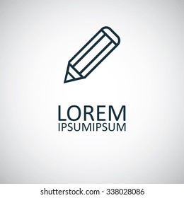 pencil outline, thin, flat, digital icon for web and mobile