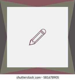 Pencil Outline Vector Icon.