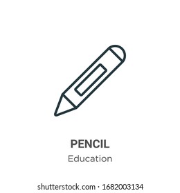 Pencil outline vector icon. Thin line black pencil icon, flat vector simple element illustration from editable education concept isolated stroke on white background