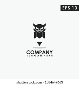 Pencil Of Owl Logo Design Vector Template. Modern Design. Vector Illustration