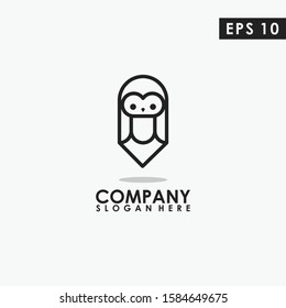 Pencil Of Owl Logo Design Vector Template. Modern Design. Vector Illustration