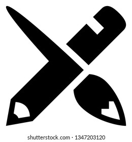 Pencil Paint Brush Vector Icon