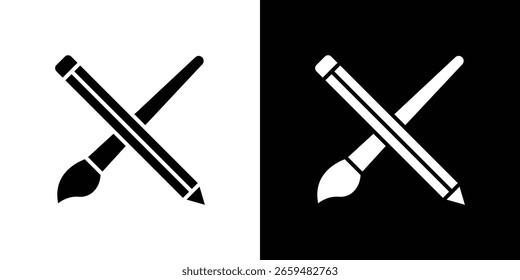 Pencil paintbrush icon Vector scalable graphics