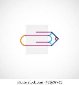 pencil paper clip logo