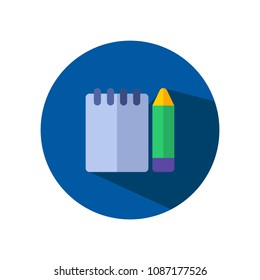 Pencil and paper Flat Icon Vector EPS