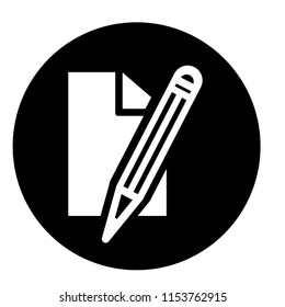Pencil with paper icon