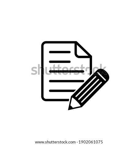 Pencil with paper icon, Contract vector icon