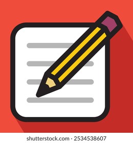 Bleistift und Papiersymbol einfach, Vektorgrafik 