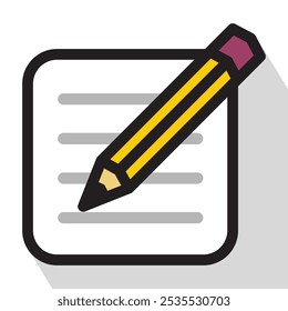 pencil and paper icon simple, vector illustration 