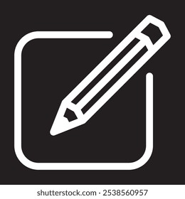 Icono de lápiz y papel simple, Ilustración vectorial 