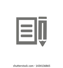 Pencil and paper icon symbol vector