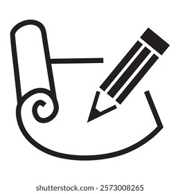 pencil and paper icon vector design